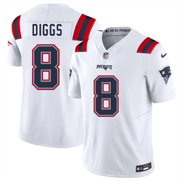 Men & Women & Youth New England Patriots #8 Stefon Diggs White 2025 F.U.S.E. Vapor Limited Stitched Jersey,We sell and wholesale Men & Women & Youth New England Patriots #8 Stefon Diggs White 2025 F.U.S.E. Vapor Limited Stitched Jersey on line form chian!